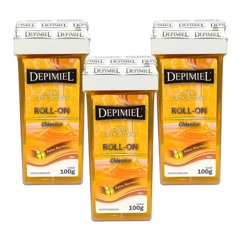 Kit 3 Ceras Roll-on Refil Depilatória Clásisca Mel Depimiel